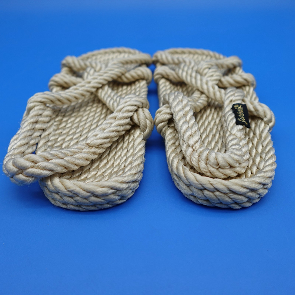 Rope Sandals Women's Barbados Size 6 Beige Poly Beach Shoes NWT - Picture 5 of 6